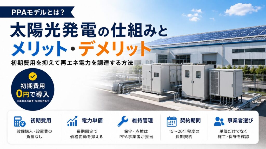 PPAモデルとは？太陽光発電の仕組みやメリット・デメリットをわかりやすく解説