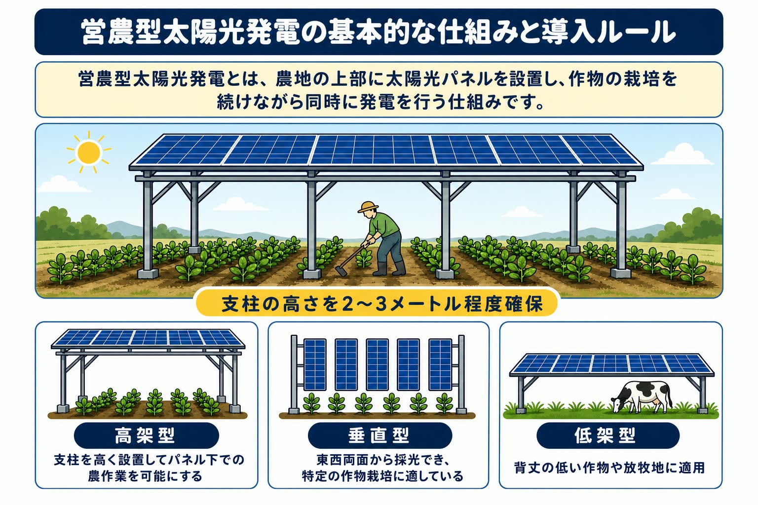 営農型太陽光発電の仕組みと導入形態