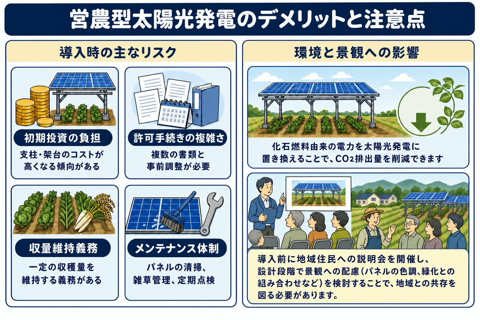 導入リスクと環境・景観への注意点