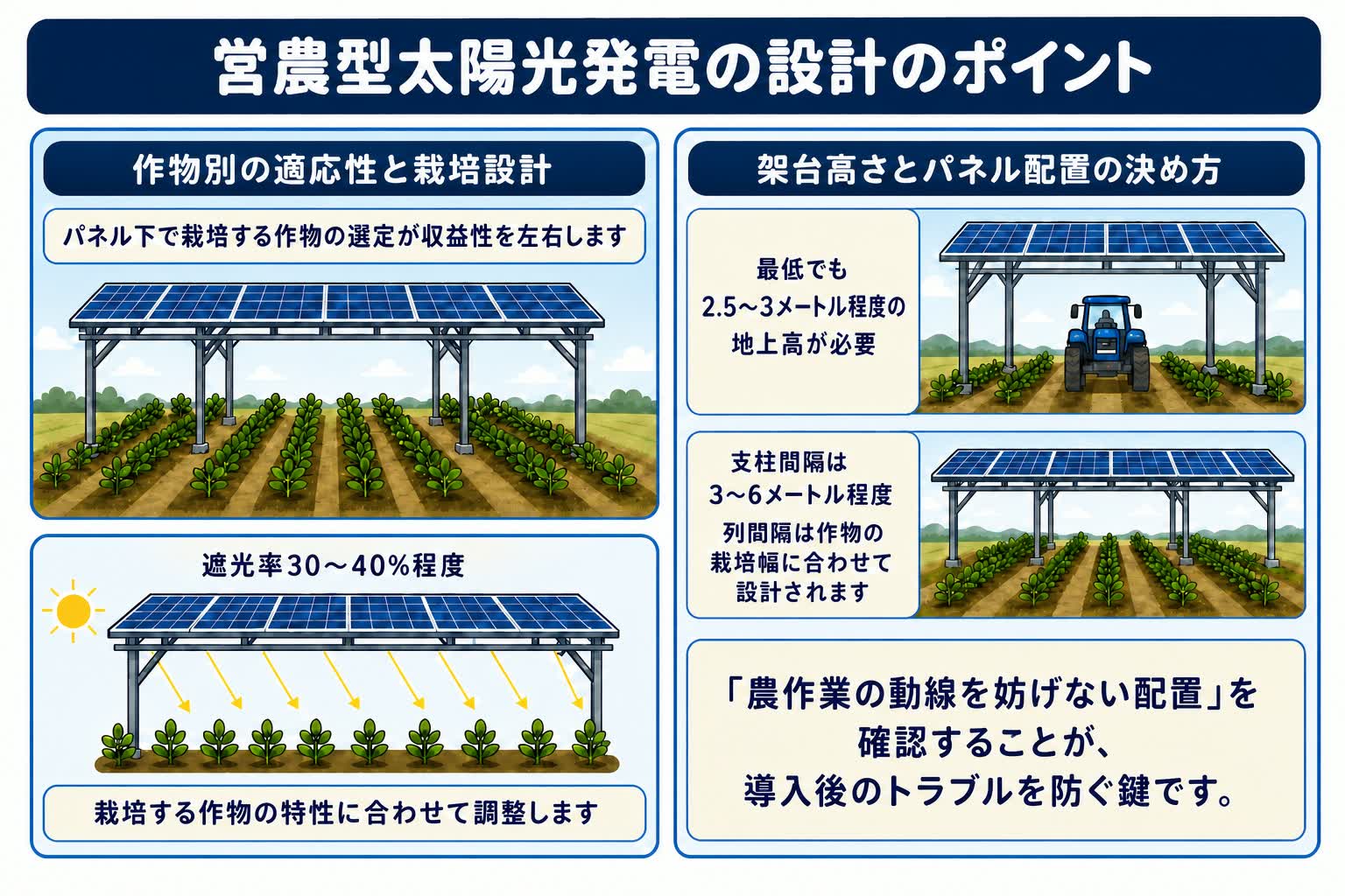 作物・架台・農作業動線の設計要点