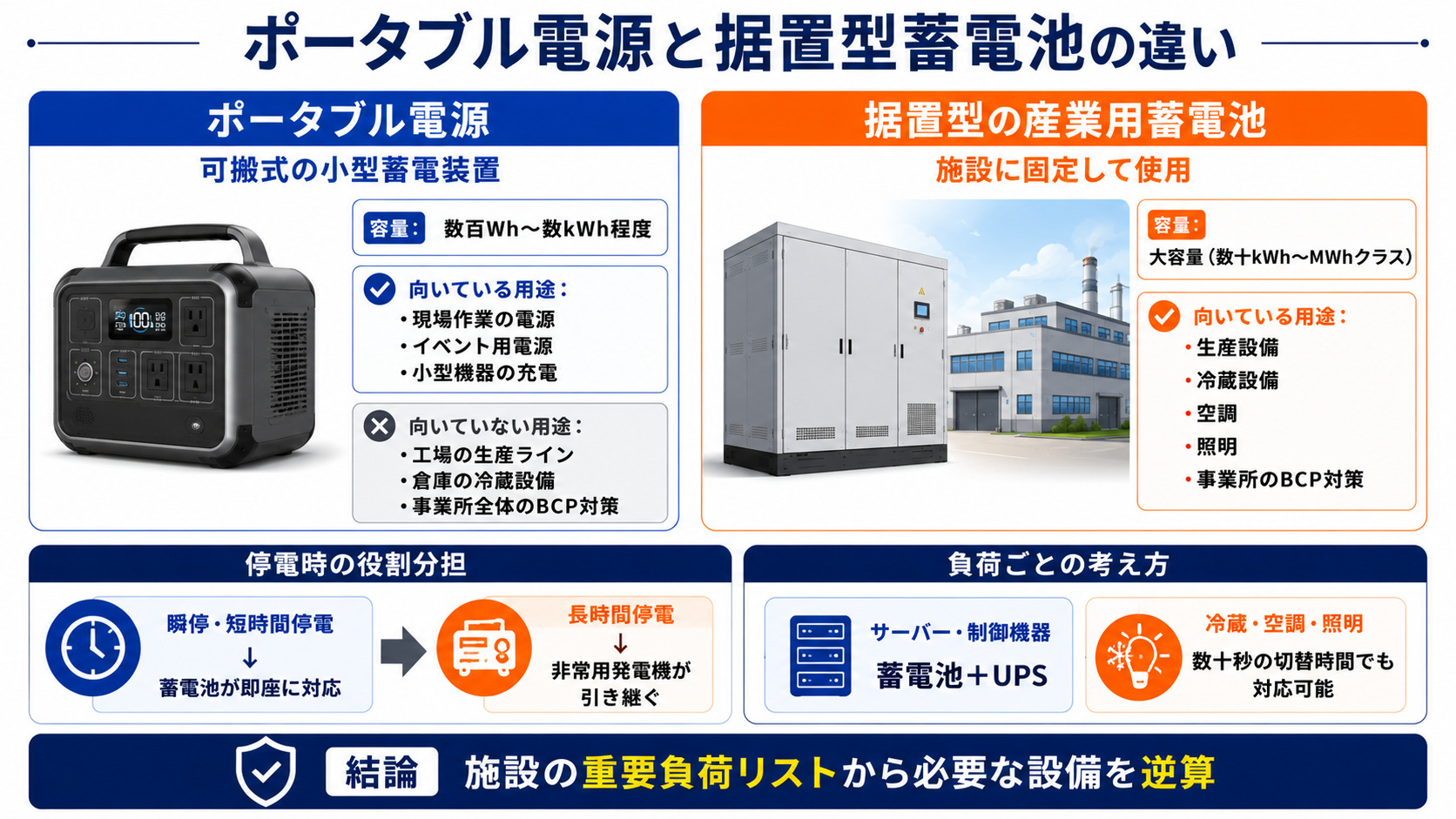 ポータブル電源との違い