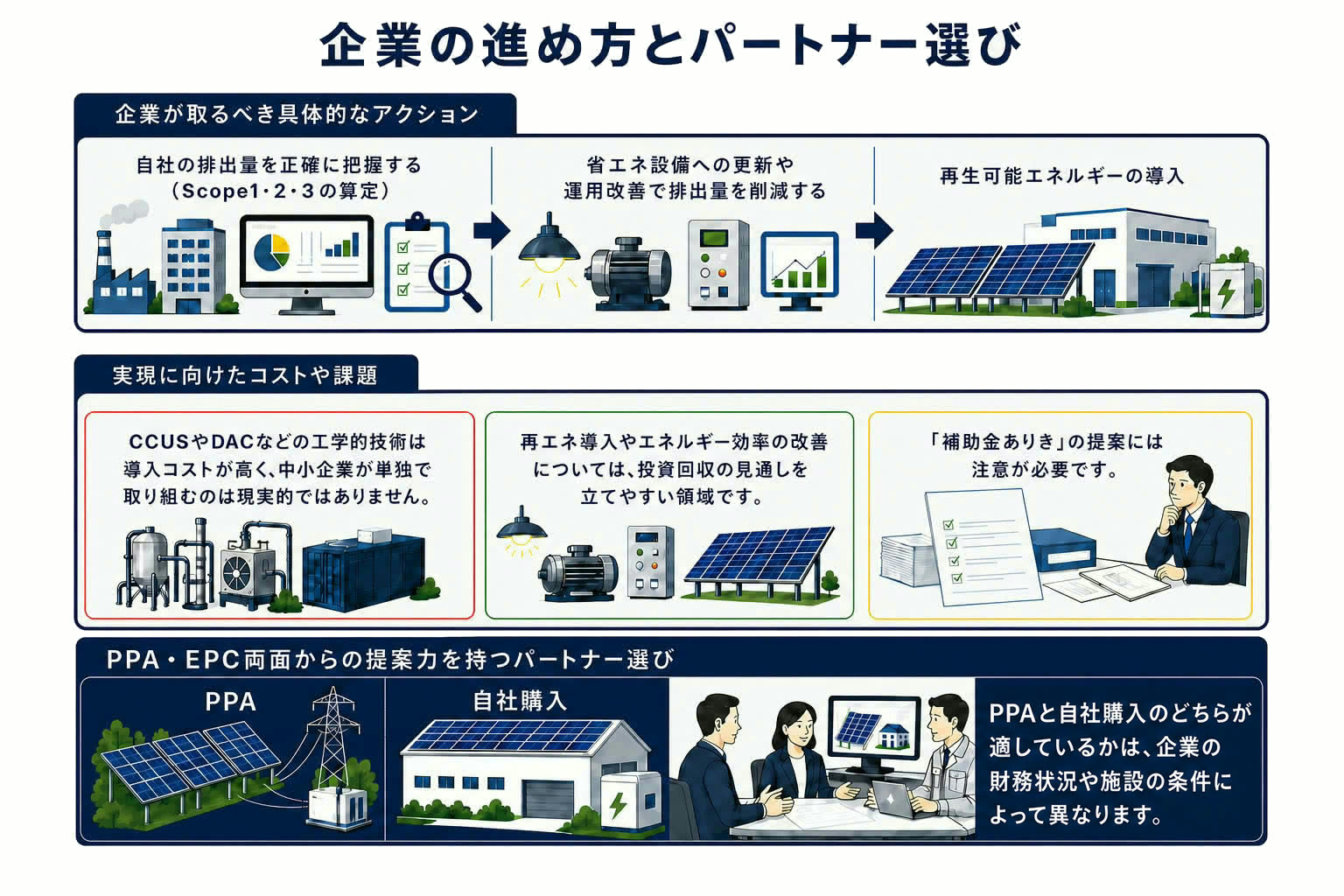 企業の脱炭素の進め方とパートナー選び