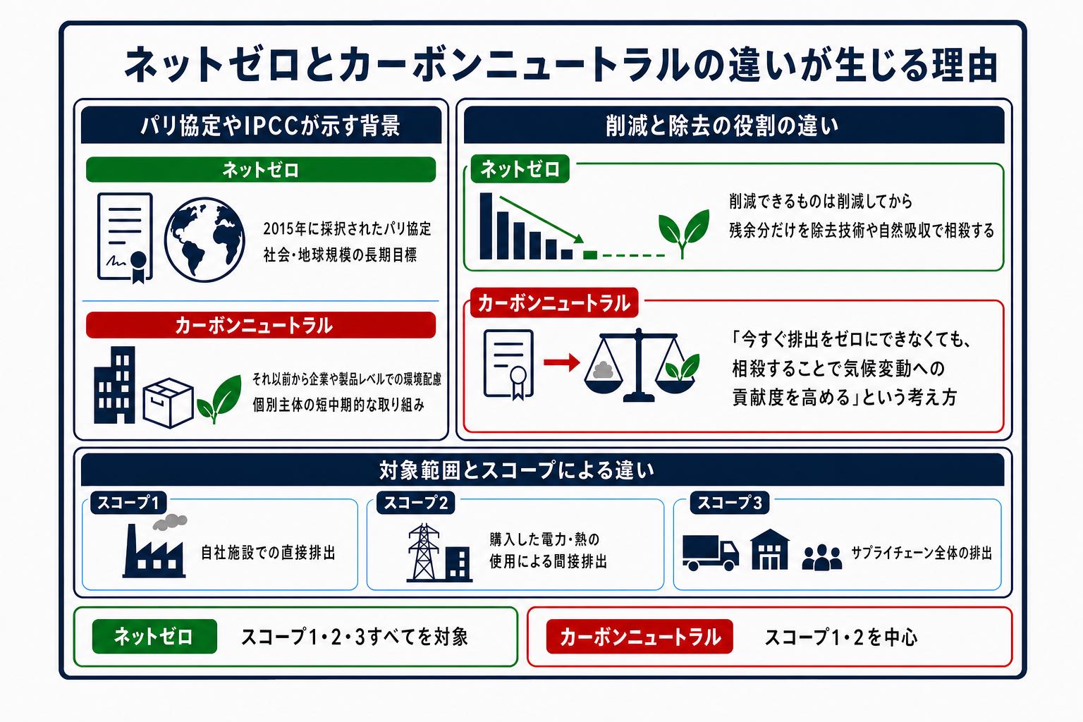 ネットゼロとカーボンニュートラルの違いが生じた背景