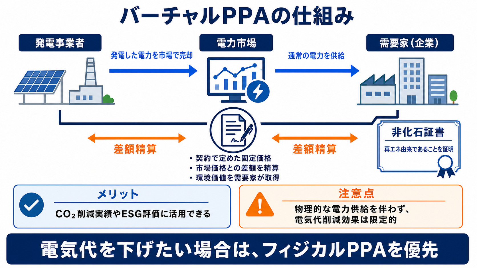 バーチャルPPAの仕組みと環境価値