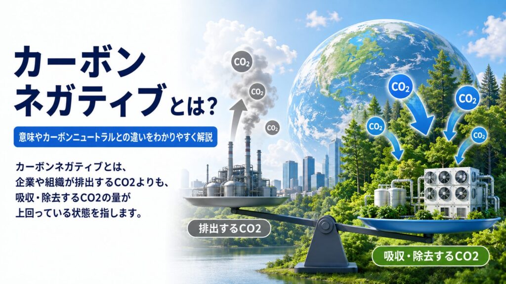 カーボンネガティブの意味と進め方をまとめた図