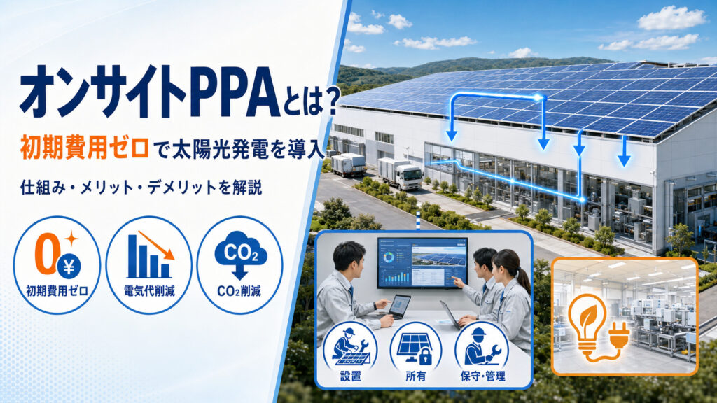 オンサイトPPAの仕組みと導入メリット