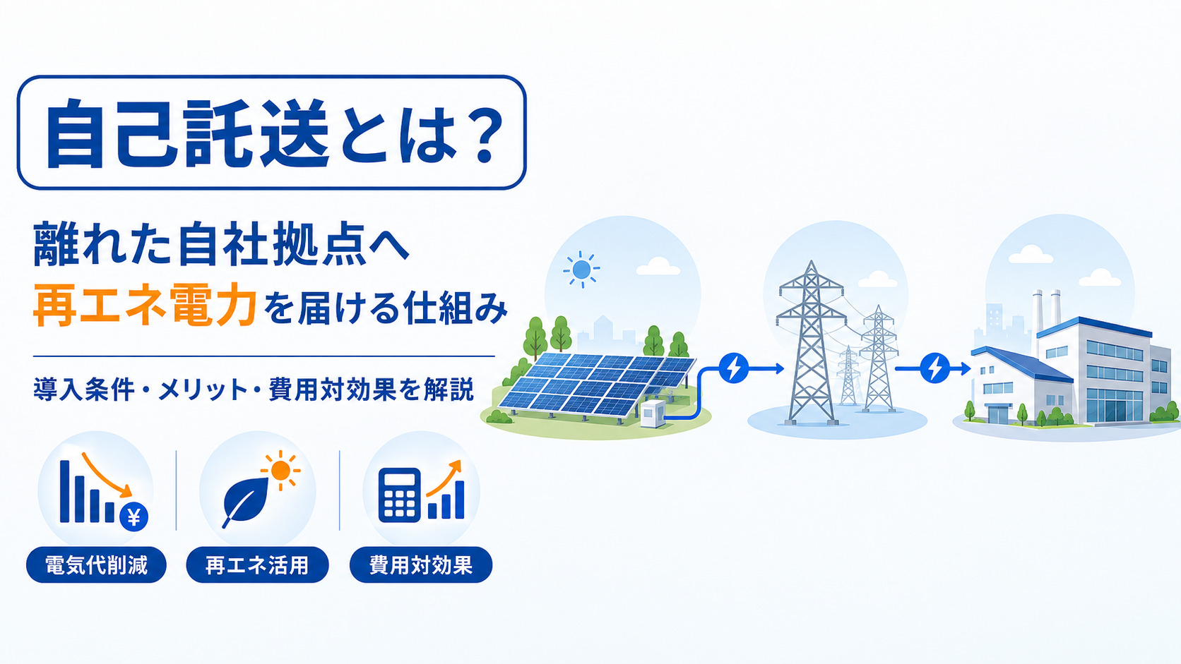自己託送で離れた自社拠点へ電力を届ける仕組み