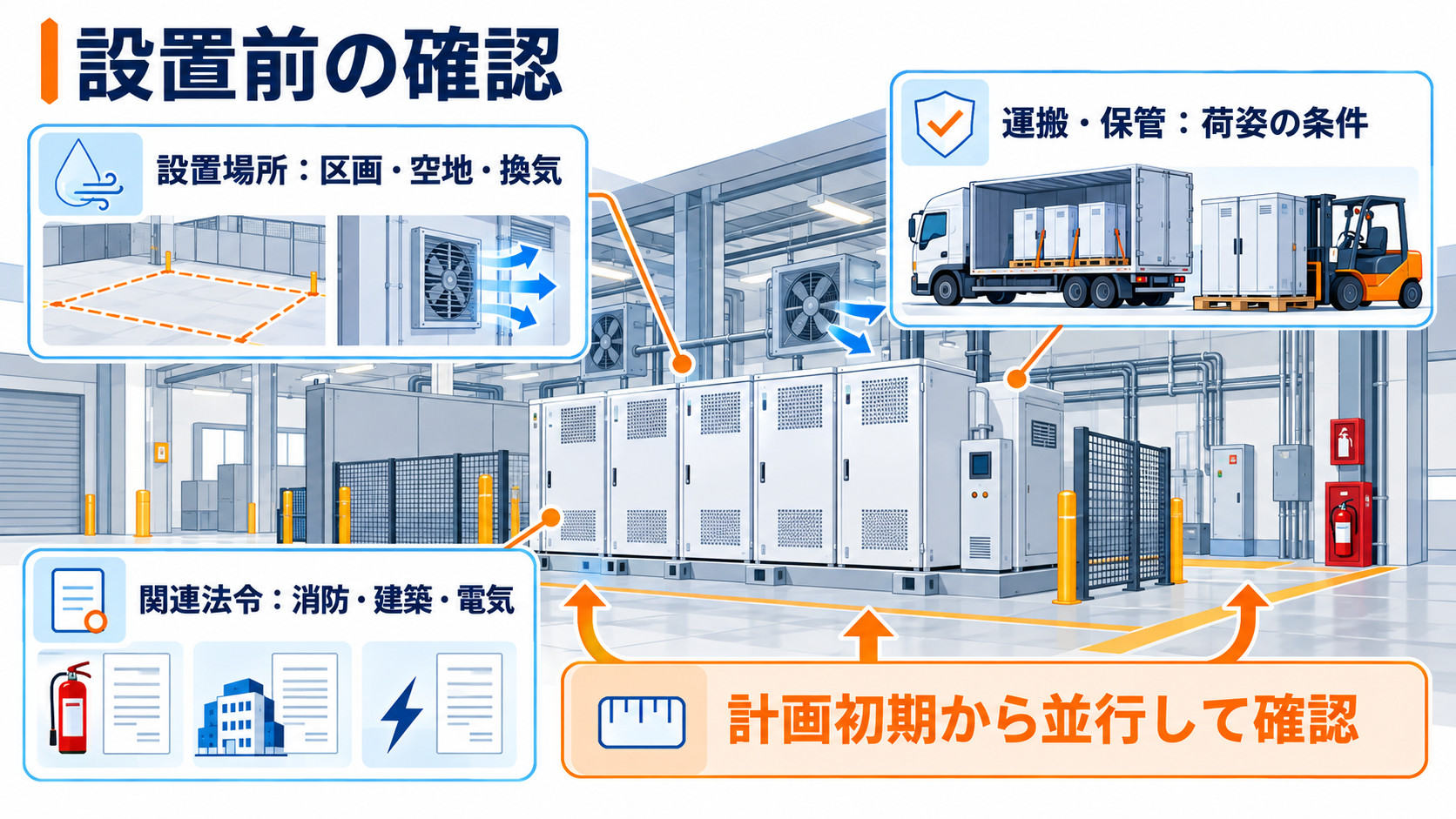 蓄電池の設置前に確認する安全条件