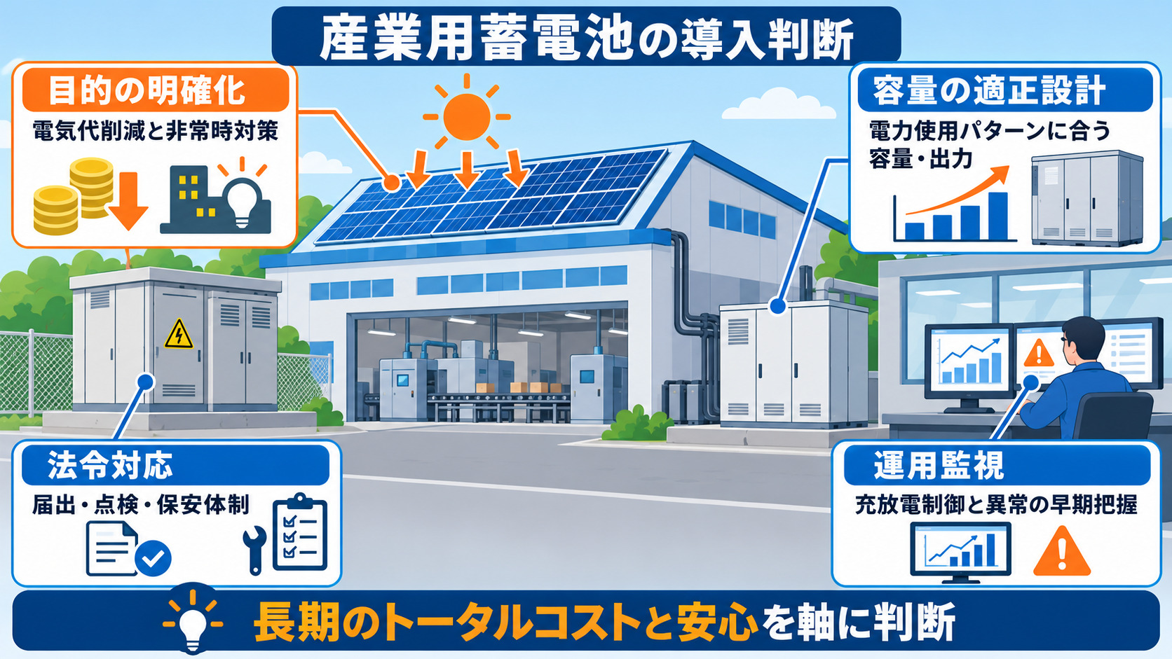 産業用蓄電池の導入判断と確認ポイント