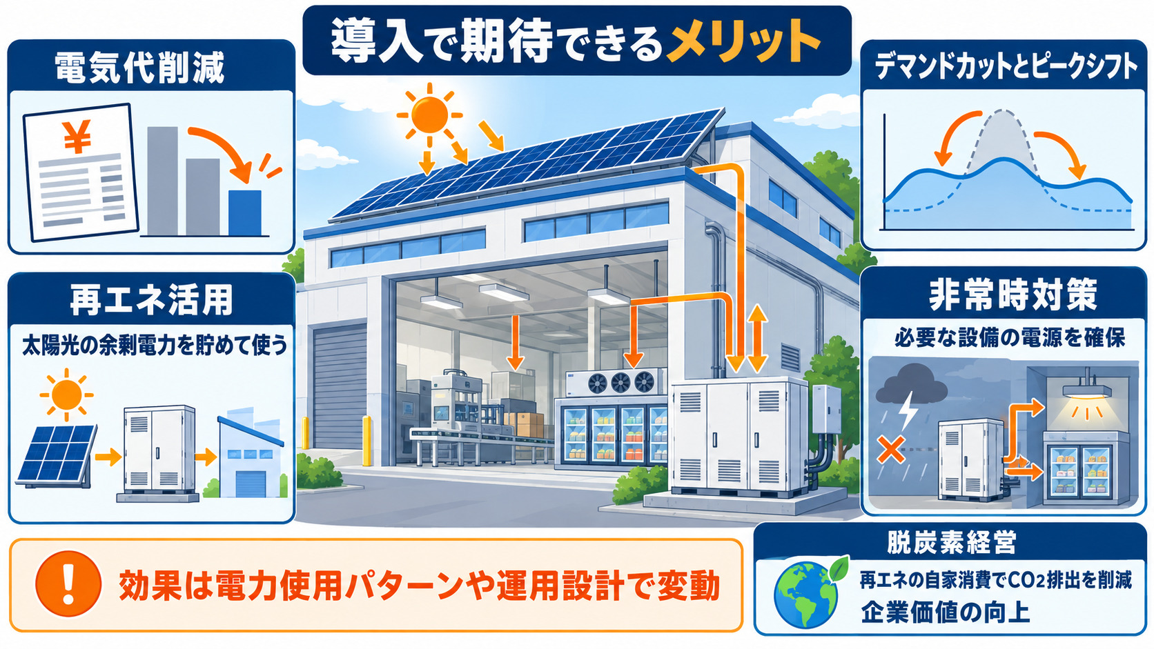 電気代削減や防災につながる四つの効果