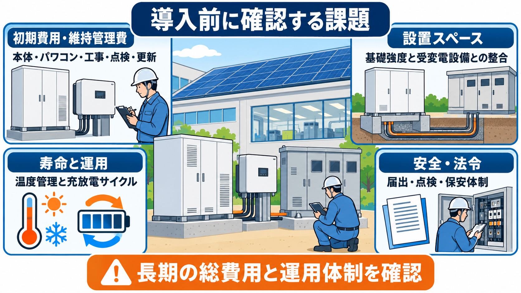 費用・設置・寿命・安全の確認事項