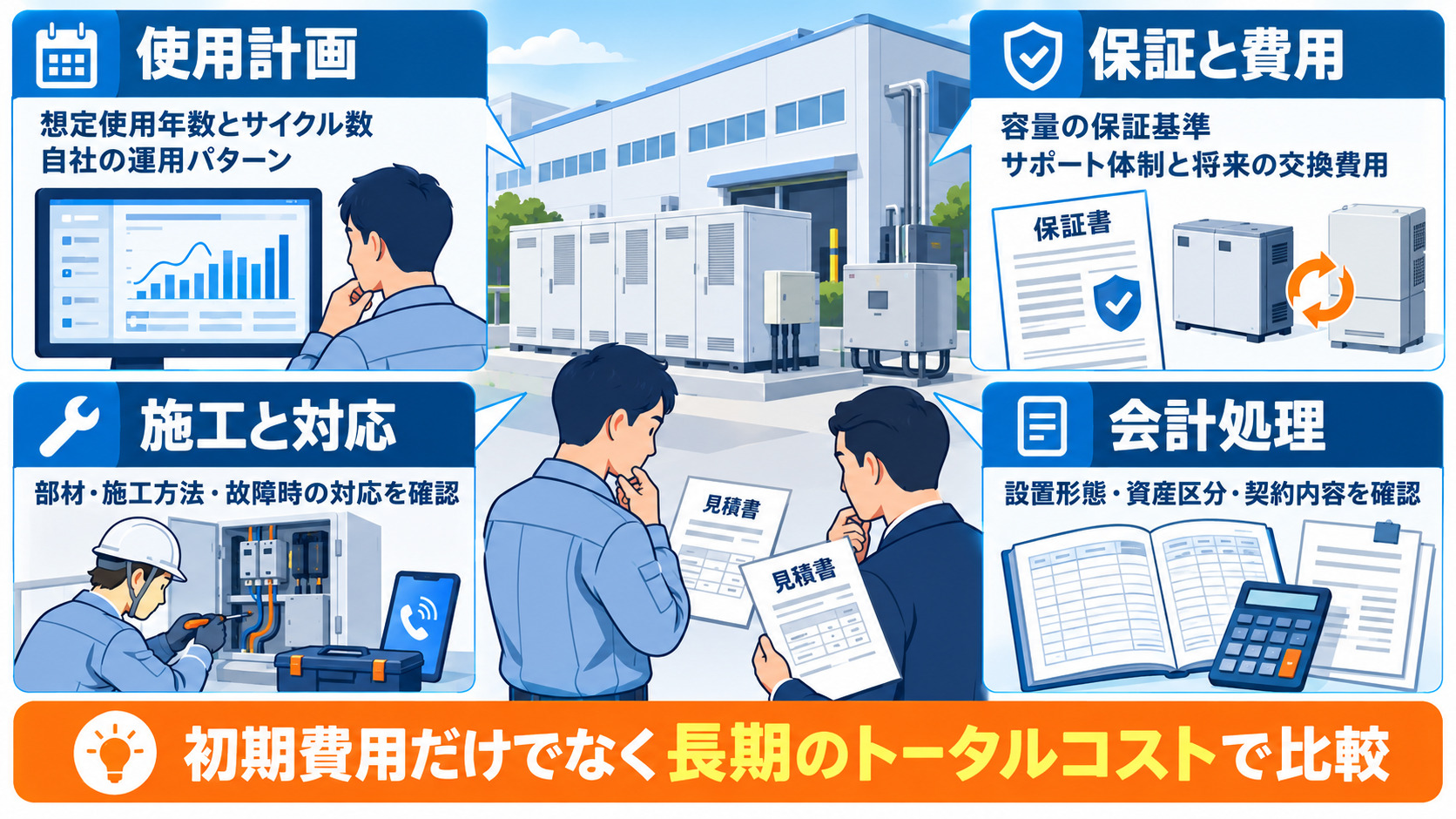使用計画・保証・交換費用の比較を示した図