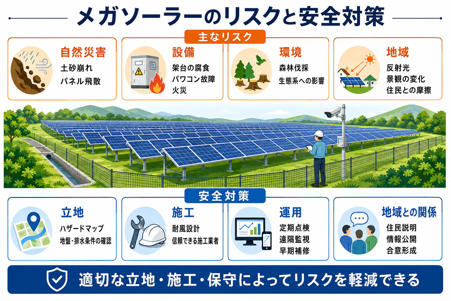 メガソーラーのリスクと安全対策のまとめ