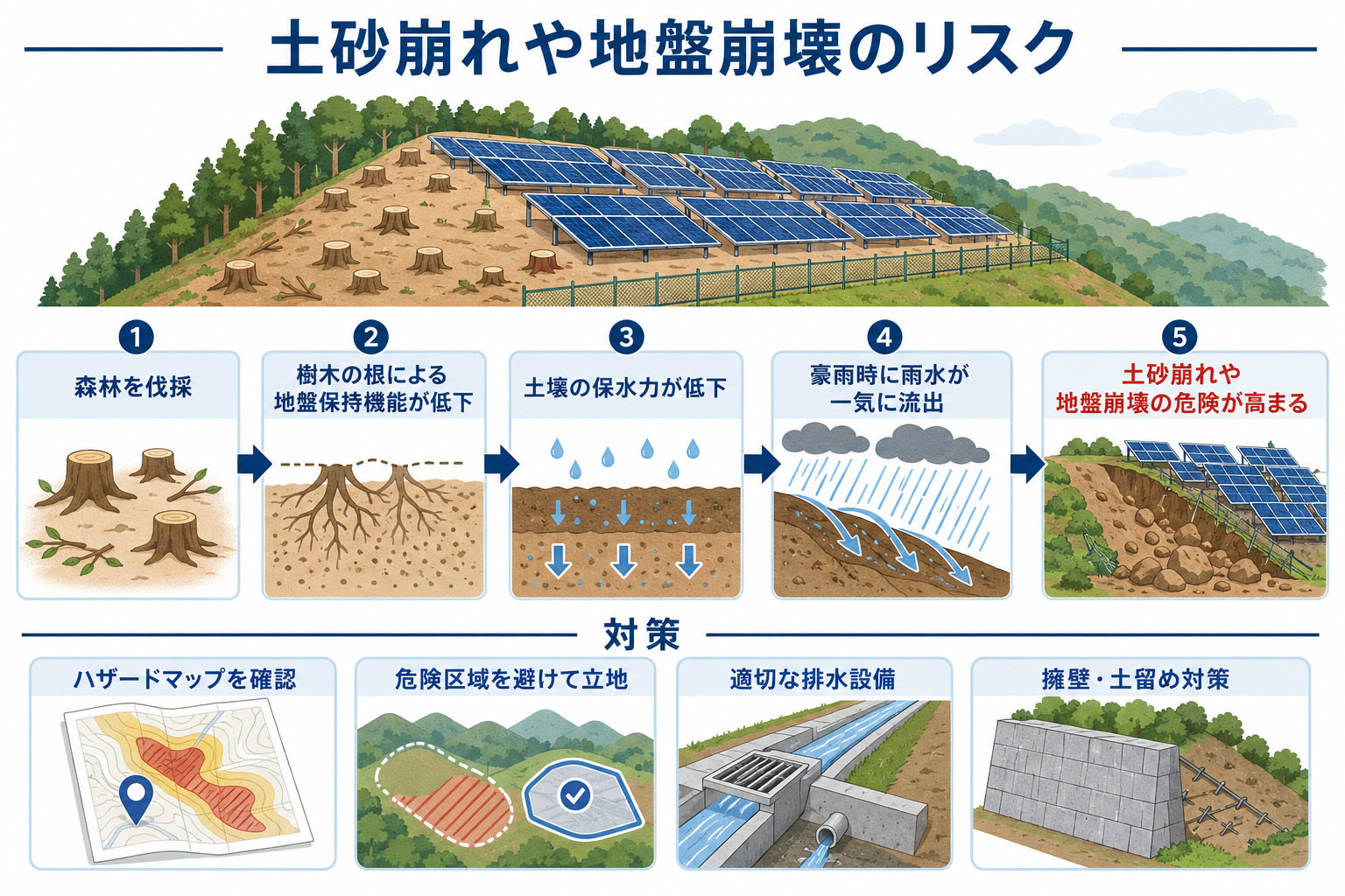 森林伐採による土砂崩れの原因と対策