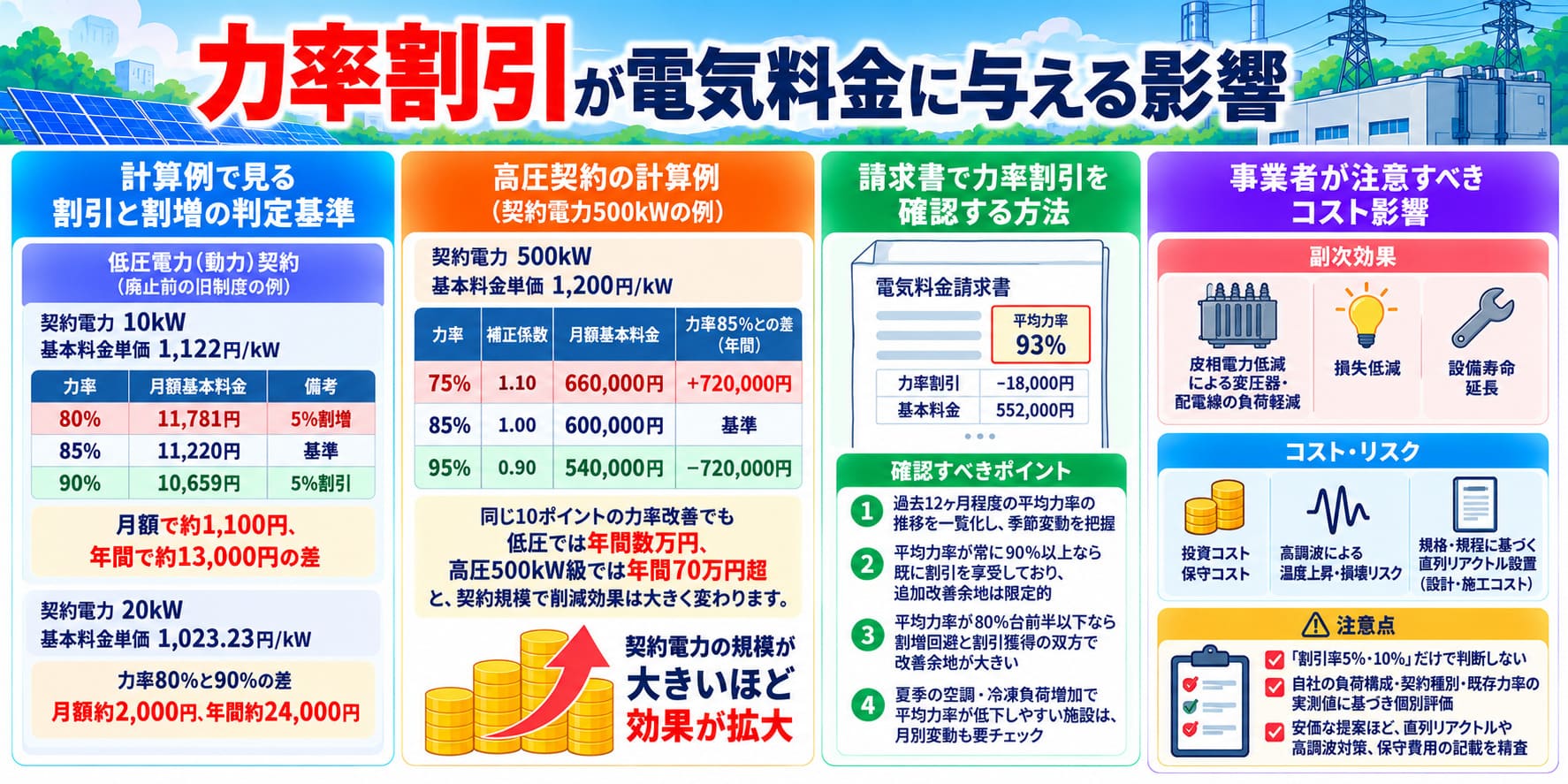 電気料金に与える影響