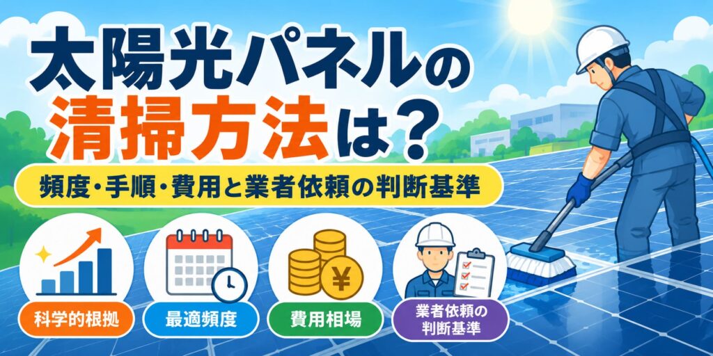 太陽光パネルの清掃方法は？頻度・手順・費用と業者依頼の判断基準