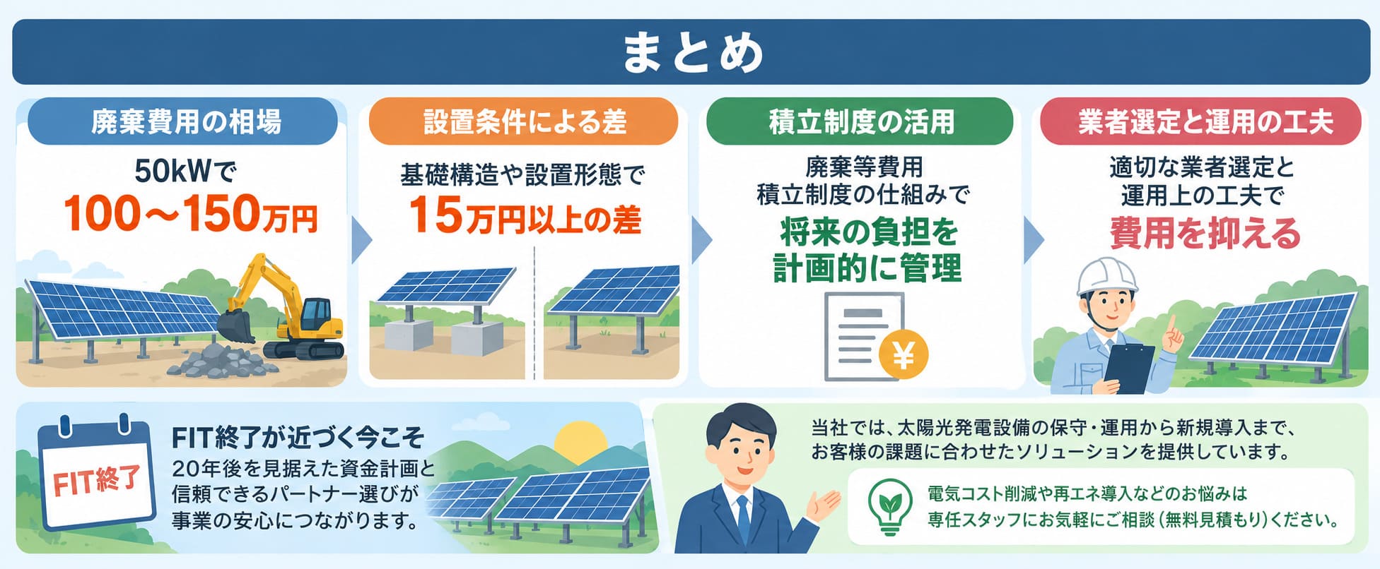 太陽光発電設備の廃棄費用についてまとめ