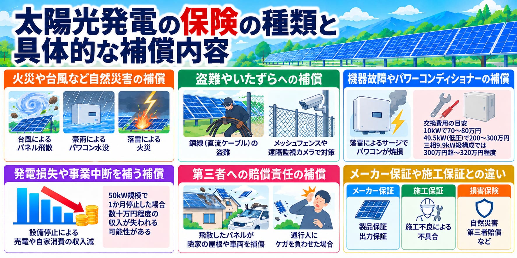 保険の種類と具体的な補償内容