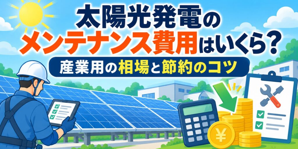 太陽光発電のメンテナンス費用はいくら？