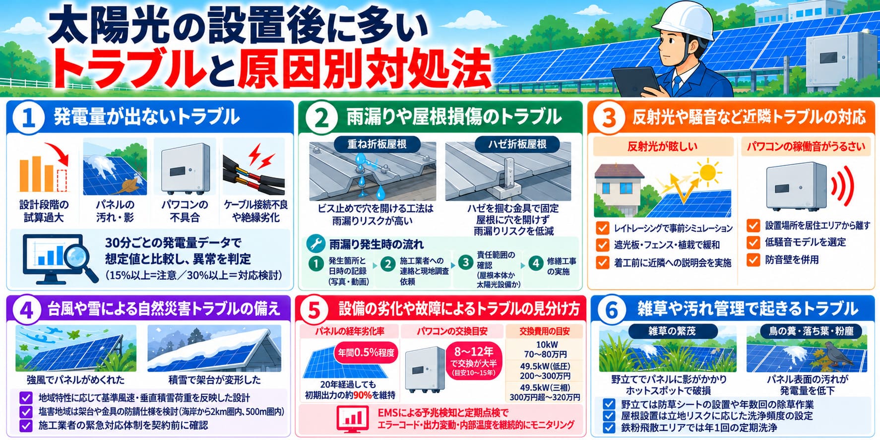 設置後に多いトラブルの原因と対処について