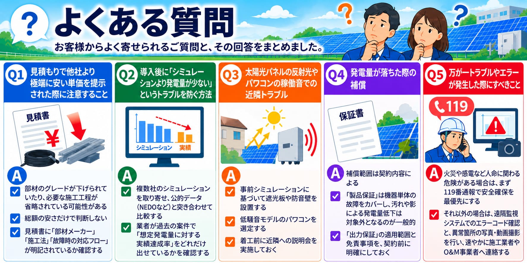 トラブルについてのよくある質問