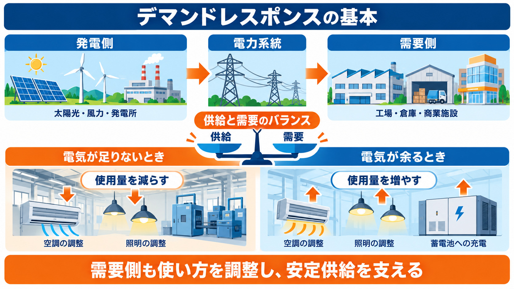 デマンドレスポンスで需給バランスを保つ仕組み