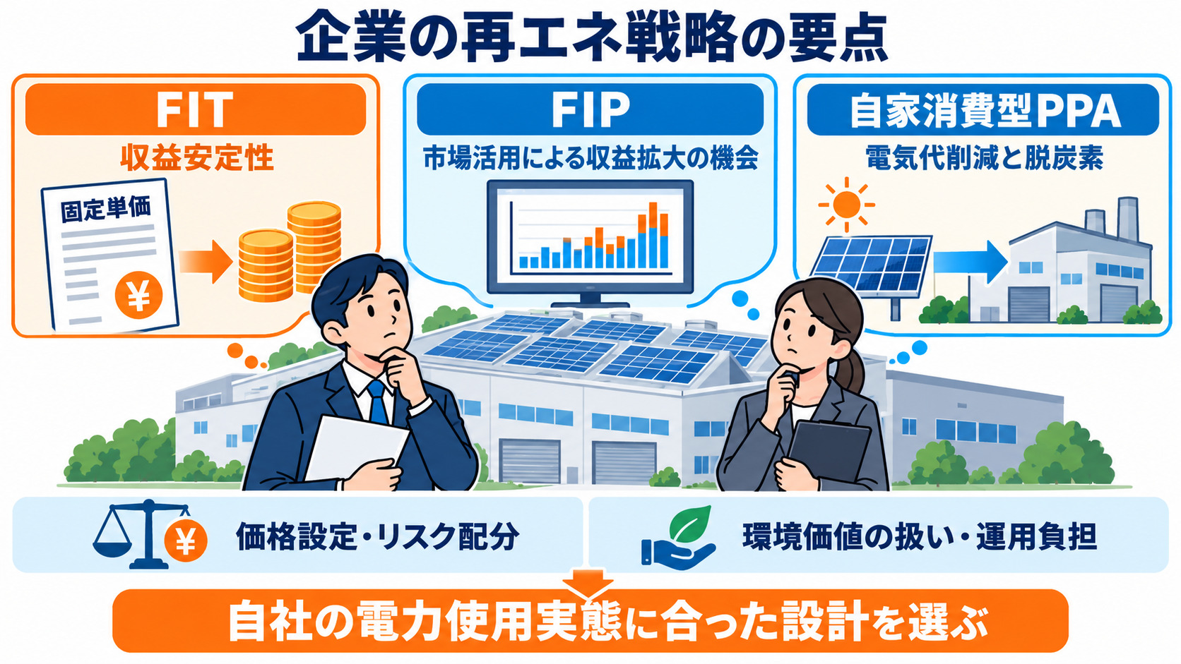FITとFIPの違いと自社に合う再エネ戦略の要点