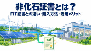 発電設備と証書で示す環境価値の取引
