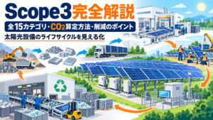 太陽光設備の製造から廃棄までの排出を示すScope３完全解説図